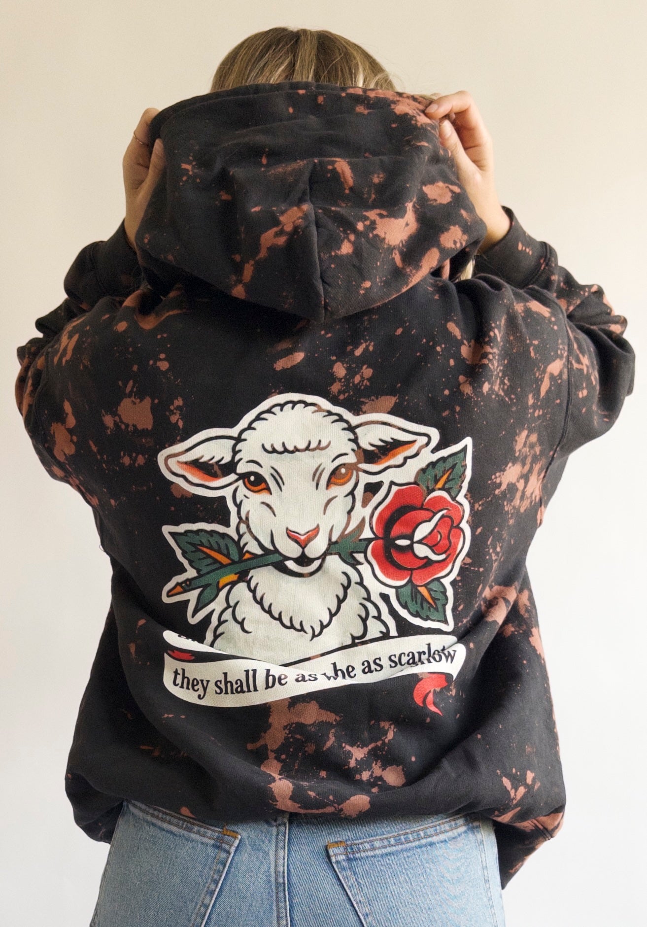 Hand Dyed White As Snow Hoodie