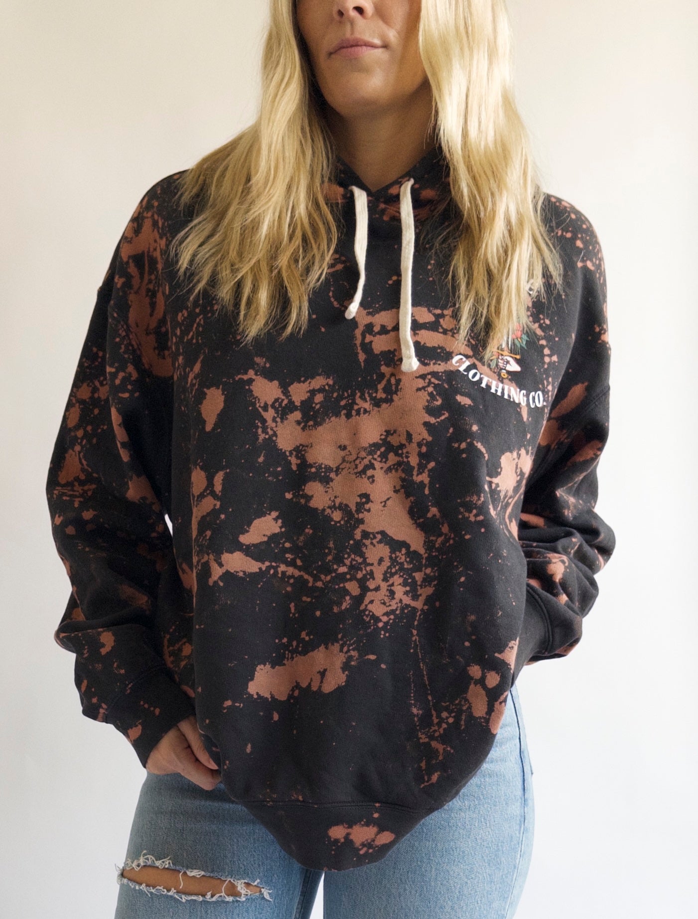Hand Dyed White As Snow Hoodie