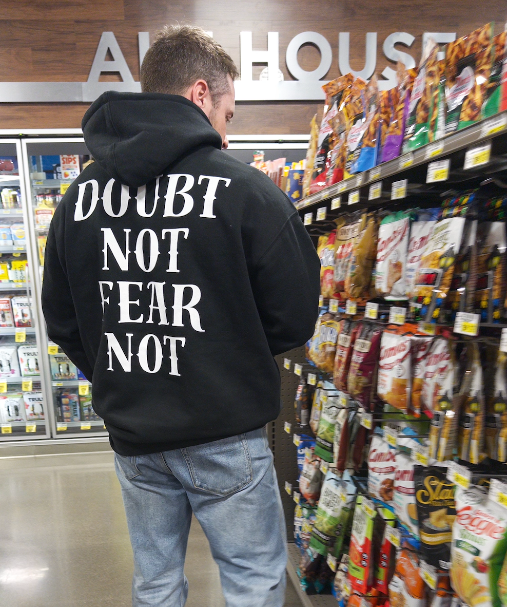 Doubt Not Fear Not Hoodie in Black
